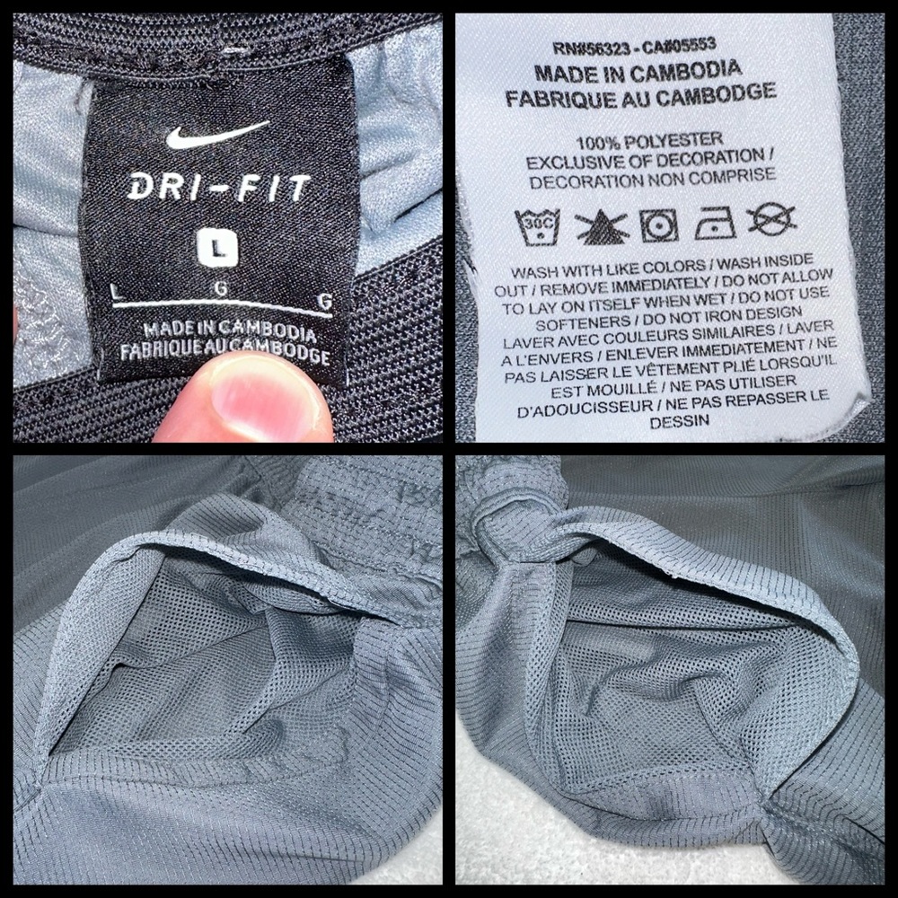 Nike DriFit 🏋🏻‍♀️🥏🏀🏈🏐Mens Shorts Large Grey with 2 pockets and drawstring waist. - Picture 7 of 16